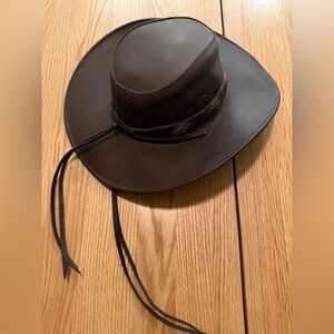 Stone 100% Leather Brown Western Cowboy Hat Concho Band – Size L
